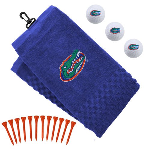 Florida Gators Embroidered Golf Towel, Golf Balls Tees Gift Set