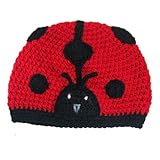 Girls Soft Crochet Ladybug Beanie Winter Hat Cap - Great for Christmas Holiday Gift Giving Stocking Stuffers for Toddlers...