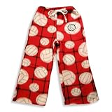 Grandma Pajama Pants - Girls Polar Fleece Volleyball Pajama Pant, Red, White, Black
