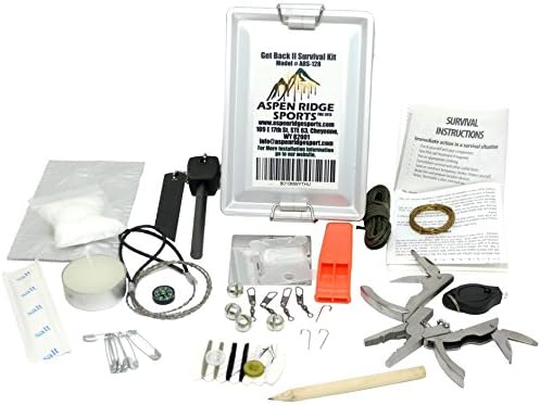 Survival Kit for Wilderness and Outdoor Ethusiasts Includes Over 50 First Aid and Rescue Items for Emergencies in the Wild, Perfect for Hunting, Camping, Hiking, and Extreme Sports, Fire Starter Kit