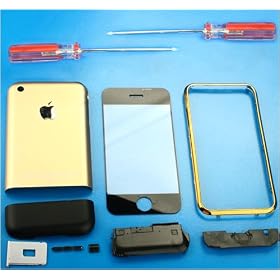 PURE GOLD Metal FULL COMPLETE Housing /Facia /Fascia /Cover/ Case/ Faceplate for Apple iPhone 4GB 8GB 16GB (1st Generation) + Screwdrivers