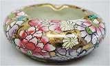 Round ashtray, hand painted chinese porcelain - Thousand Flower design