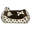Chocolate Paw Prints 3–pc. Dog Bed Gift