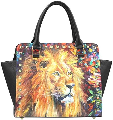Vogea Lion PU Leather Rivet Office Handbag Shoulder Satchel Bag