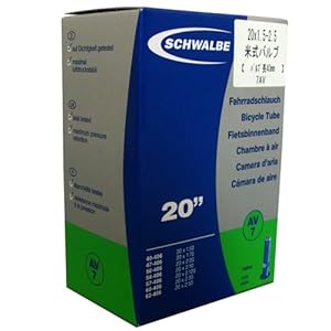 【クリックで詳細表示】SCHWALBE(シュワルベ) 20×1.50/2.50用チューブ 米式バルブ 7AV