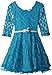 Beautees Little Girls' Three-Quarter-Sleeve Solid Lace Dress
