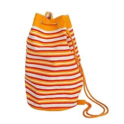 Olive N Figs Cool Orange Catch-All Jute Drawstring Backpack