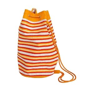 Olive N Figs Cool Orange Catch-All Jute Drawstring Backpack
