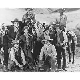 MOSES GUNN AS JEBEDIAH NIGHTLINGER, JIM DAVIS AS MARSHAL BILL WINTER, A MARTINEZ AS CIMARRON, ROBERT CARRADINE AS SLIM, SEAN KELLY AS JIMMY, KERRY MACLANE AS HOMER, CLINT HOWARD AS STEVE, MITCH BROWN AS HARDY, CLAY O'BRIEN AS WEEDY FROM THE COWBOYS - Photo cin�matographique en noir et blanc - (Choix de 4 tailles)