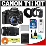 Canon EOS Rebel T1i 15.1MP Digital SLR Camera (Black) w/ EF-S 18-55mm IS & Tamron 70-300mm Zoom Lens with 16GB SD Card + LP-E5 + Camera Armor + Accessory Kit