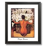 Diego Rivera Lady Lilies Flower Contemporary Home Decor Wall Picture Black Framed Art Print