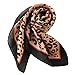 GERINLY Silk Feel Scarves Animal Print Leopard Neck Wrap Head Scarf (Khaki Black)