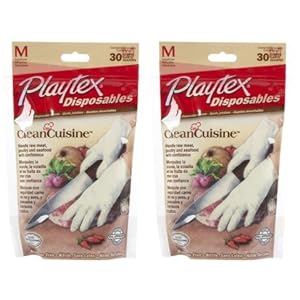 Playtex CleanCuisine Disposables Food Prep Gloves, 30 ct, Medium-2 ct (Quantity of 3)