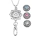 Souarts Womens Office Lanyard ID Badges Holder with 3pcs Snap Charms Jewelry Pendant Clip 25 Inch (1)