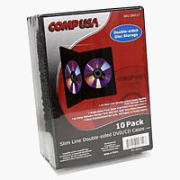 <b>Slim Line Double Sided DVD Case, 10 Pack, 20 Disc Capacity</b>