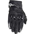 Alpinestars GPX Men's Leather On-Road Motorcycle Gloves w/ Free B&F Heart Sticker Bundle - Black