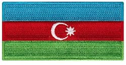 Azerbaijan Flag Embroidered Patch Iron-On Azerbaijani National Emblem