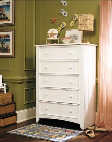 Lea Getaway Kids 5 Drawer Chest in White Finish
