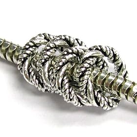 4x Sterling Silver Twisted Spacer Bead Ring 9.5mm For Pandora Troll European Charm Bracelets: Jewelry