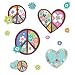 RoomMates RMK1621GM Heart & Peace Sign Peel & Stick Giant Wall Decal