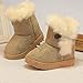 Ikevan Snow Boots Baby's Winter Cotton Boots Fur Velvet Anti-Slip thicken Short Tube Martin Boots Girls Kids Warm Boots Toddler Shoes 1-3 years old (21, Khaki)