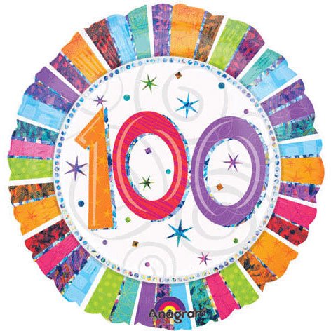 100th birthday balloon prismatic radiant 100th birthday flat 18 foil balloon 100  more detail click!