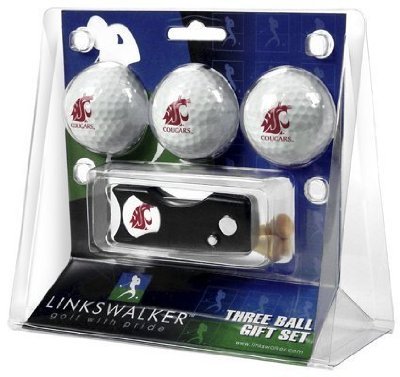 Washington State Cougars 3 Golf Ball Gift Pack W/ Spring Action Tool - Ncaa College Athletics