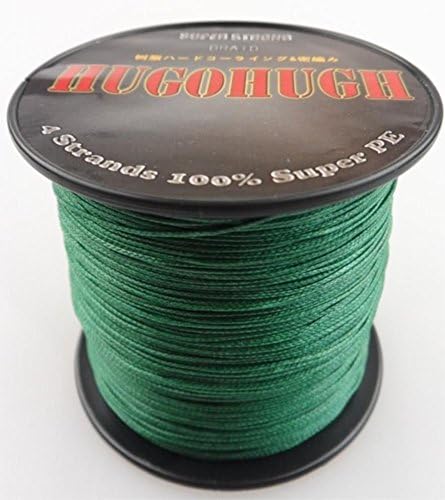 HUGOHUGH PE Braided Dark Green Line For Fishing 300M 20LB