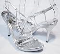 Jeweled Silver Formal Strappy Platform Sandals Bridal