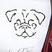 Urbandecal Pug Decal, Set of 2, Dog Sticker, for Car Window, Laptop, White