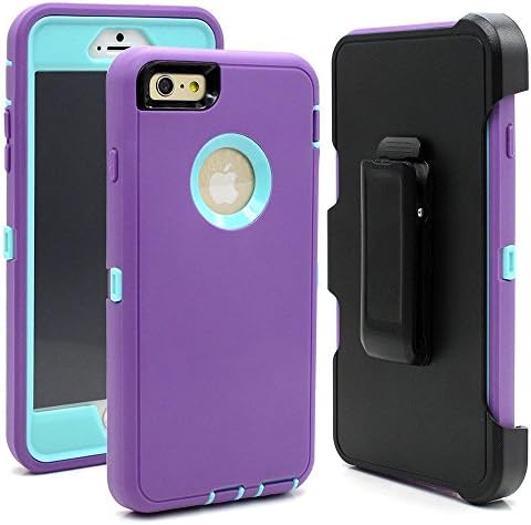 iPhone 6s Plus Case,Hary iPhone 6 Plus Scratch Protection Drop proof Dustproof Shockproof Hybrid Hard Shell Cover with Bumper for iPhone 5.5 Inch (Purple / Light Blue)