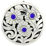 Sterling Silver Brooch / Pendant w/ Purple Beads, 2 (51mm) tall
