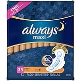 Always Maxi Pads Overnight W/Flexi-Wings Unscented, 33 Count