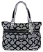 Coach Black White Silver Poppy Op Art Glam Tote