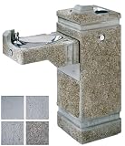 Garden Water Features & Outdoor Fountains item: Haws 3150-GREY Grey Hi-Lo barrier-free, concrete pedestal drinking fountain with exposed aggregate finish. 3150