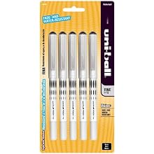 uni-ball Vision Stick Fine Point Roller Ball Pens, 5 Black Ink Pens (60051PP)