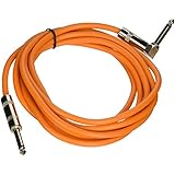 Seismic Audio SAGC10R-Orange 10-Feet TS 1/4-Inch to 1/4-Inch Right Angle TS Guitar Cables, Orange