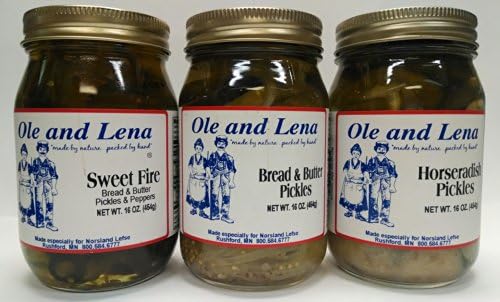 Ole & Lena Pickled Preserves (2 Pack Variety)- Bread & Butter, Horseradish