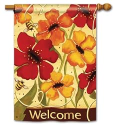 Mailwraps Poppies & Bees Standard Flag