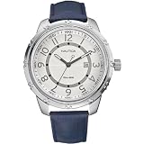 Nautica Gents Silver Dial With Blue Leather Strap