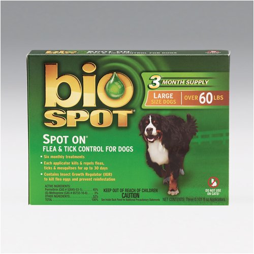 Bio Spot SPOT ON Flea and Tick Control for Dogs Over 60 lbs - 3 pack