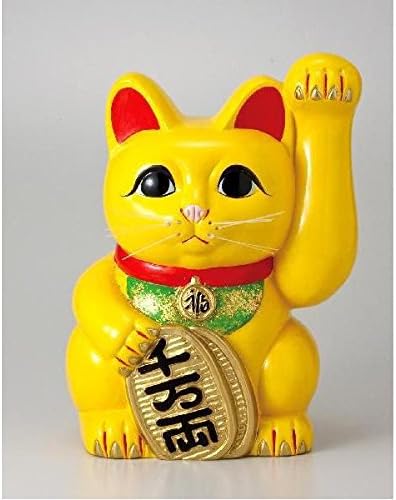 Tokoname beckoning cat Misono Feng kleptomaniac oval cat ( left hand ) yellow No. 6 height : 19cm 20 cat 39