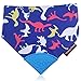 Reversable Dino/Blue Stripes Soft Cotton Baby Teething Bandana, Teething Bib, Drool Bib (Dinosaur)