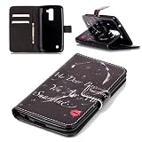 Premium Stand Book Design Flip Leather Wallet Pockets Phone Cover Case For LG K10 M2 (Red Lips Girl)