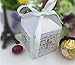 JoinwinNew Design 50 Pack Cross Laser Cut Favor Box Christening Baby Shower Bomboniere with Ribbons Party Favors (White)
