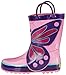 Western Chief Kids Girls' Waterproof Easy-On Printed Rain Boot, Wings, 8 Little Kid