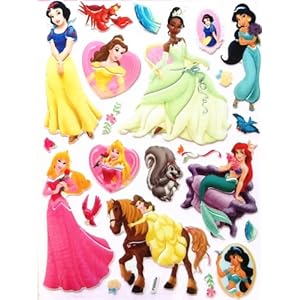 Kid favorite design snow white and princess cartoon sticker bubble sticker 3D sticker