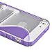 Purple S-Line Wave Design TPU Bumper Gel Shell Back Case Cover Skin with Stand for iphone 5 5G 5th