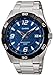 Casio Men's MTP1292D-2AV Silver Stainless-Steel Quartz Watch with Blue Dial