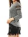 Allegra K Women's Mesh Panel Raglan Sleeves Scoop Neck T-Shirt XL Dark Grey